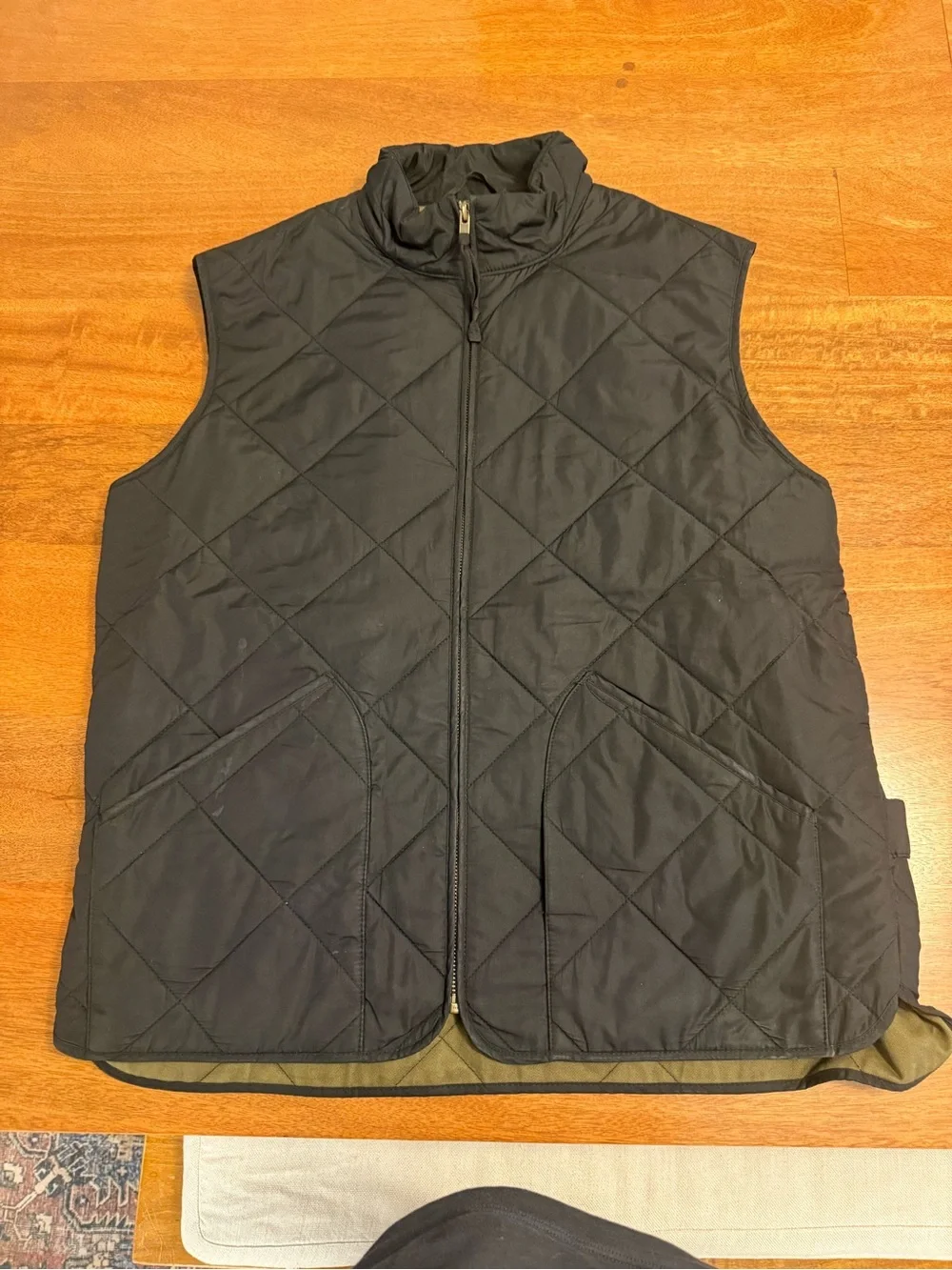 Quilted Jcrew Men's Vest - Black/Olive